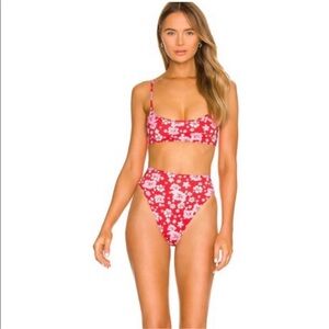 Frankie’s bikinis coconut girl Red Floral Bikini Set